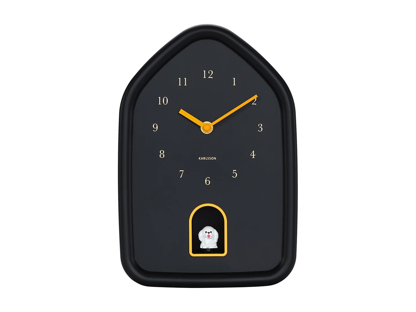 Horloge murale moderne pour chien - 29,1 x 29,1 x 29,1 cm - Noir