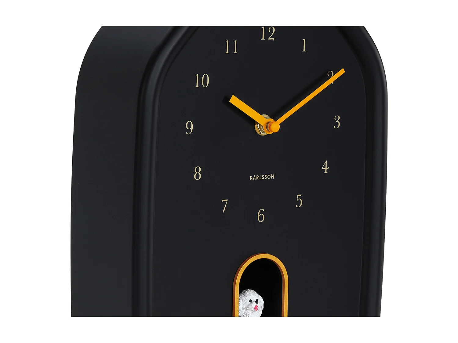 Horloge murale moderne pour chien - 29,1 x 29,1 x 29,1 cm - Noir