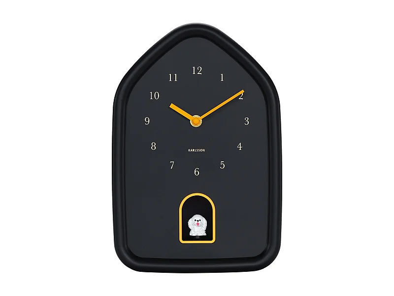 Horloge murale moderne pour chien - 29,1 x 29,1 x 29,1 cm - Noir
