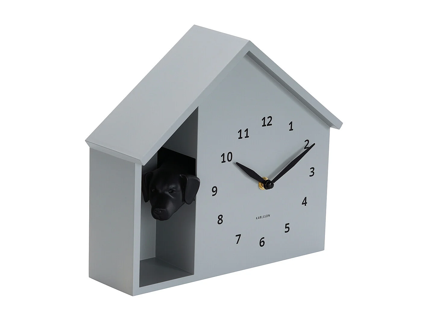 Wandklok Peeking Doggy - 24.9x24.9x27 cm - Grijs