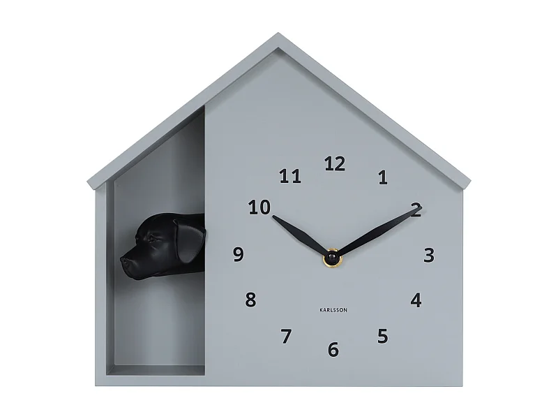 Horloge murale « Peeking Dog » - 24,9 x 24,9 x 27 cm - Gris