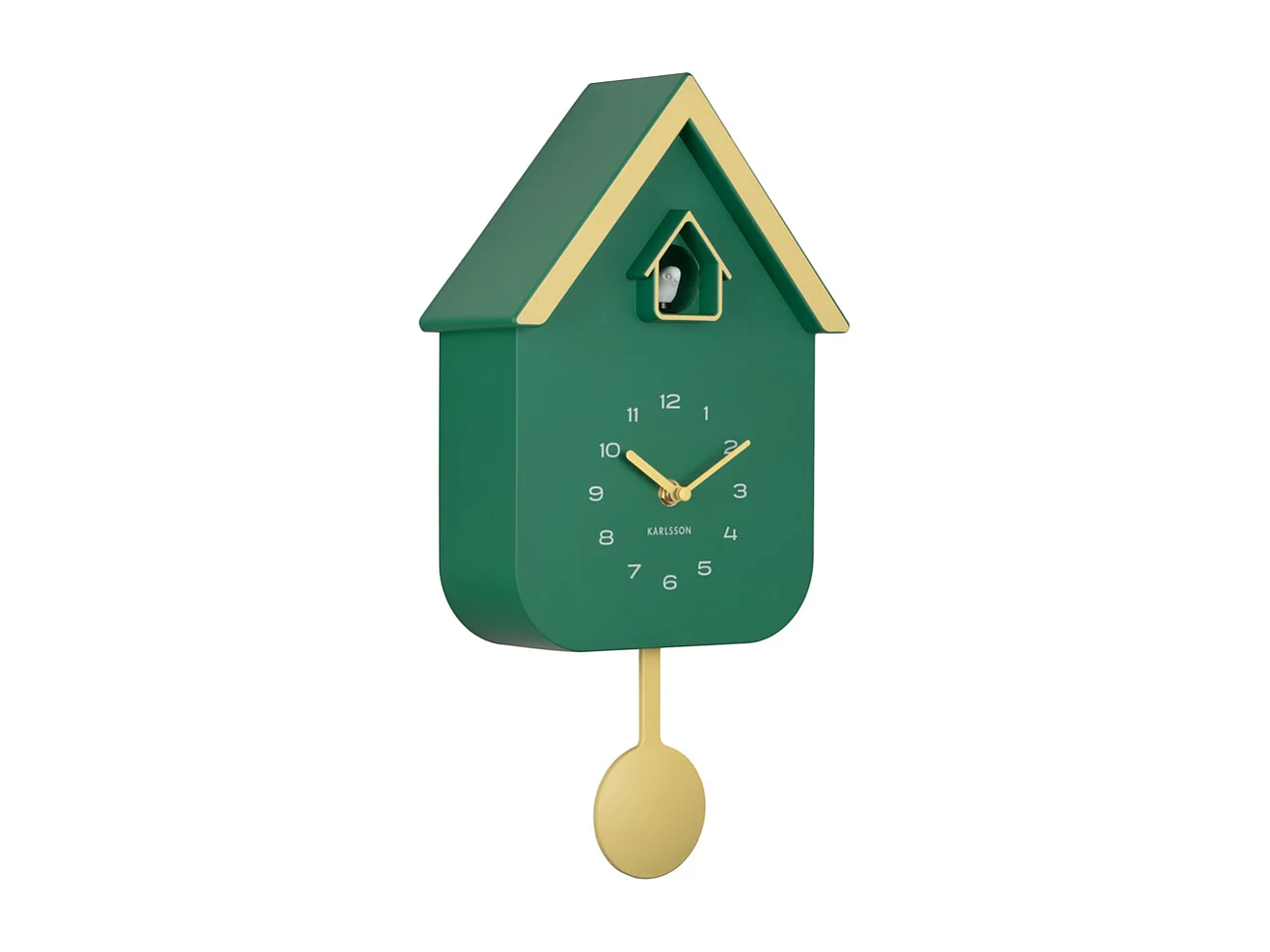 Horloge murale coucou Dupla Color - 21,5 x 21,5 x 41,5 cm - Vert