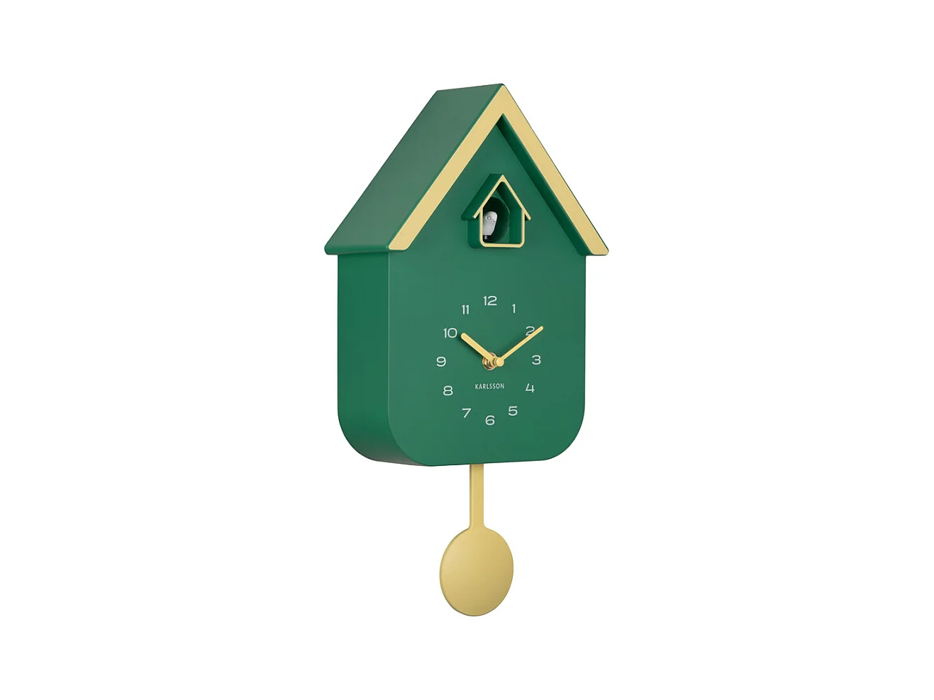 Horloge murale coucou Dupla Color - 21,5 x 21,5 x 41,5 cm - Vert