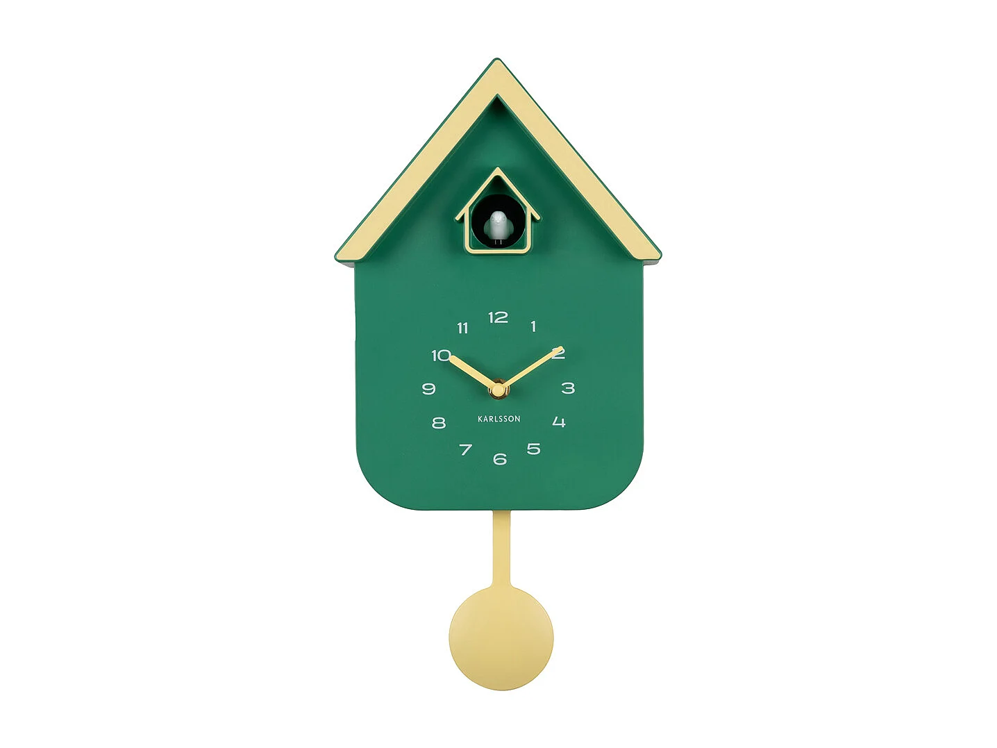Horloge murale coucou Dupla Color - 21,5 x 21,5 x 41,5 cm - Vert