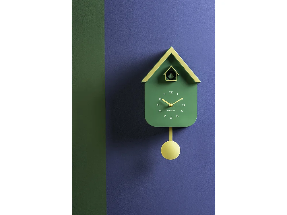 Horloge murale coucou Dupla Color - 21,5 x 21,5 x 41,5 cm - Vert
