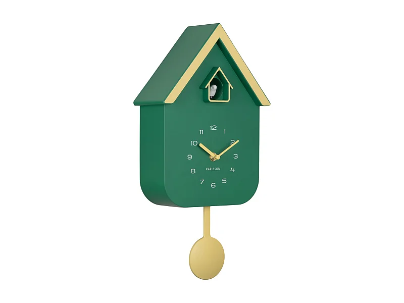 Horloge murale coucou Dupla Color - 21,5 x 21,5 x 41,5 cm - Vert
