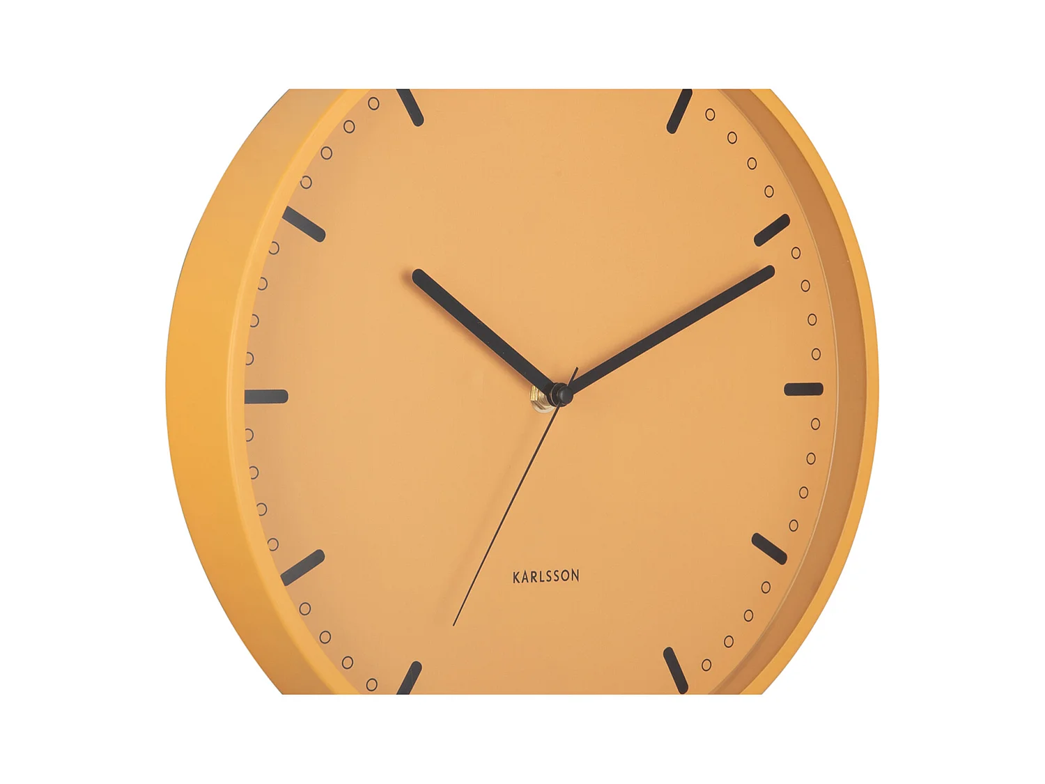 Horloge murale rétro tendance - 4 x 30 x 30 cm - Jaune