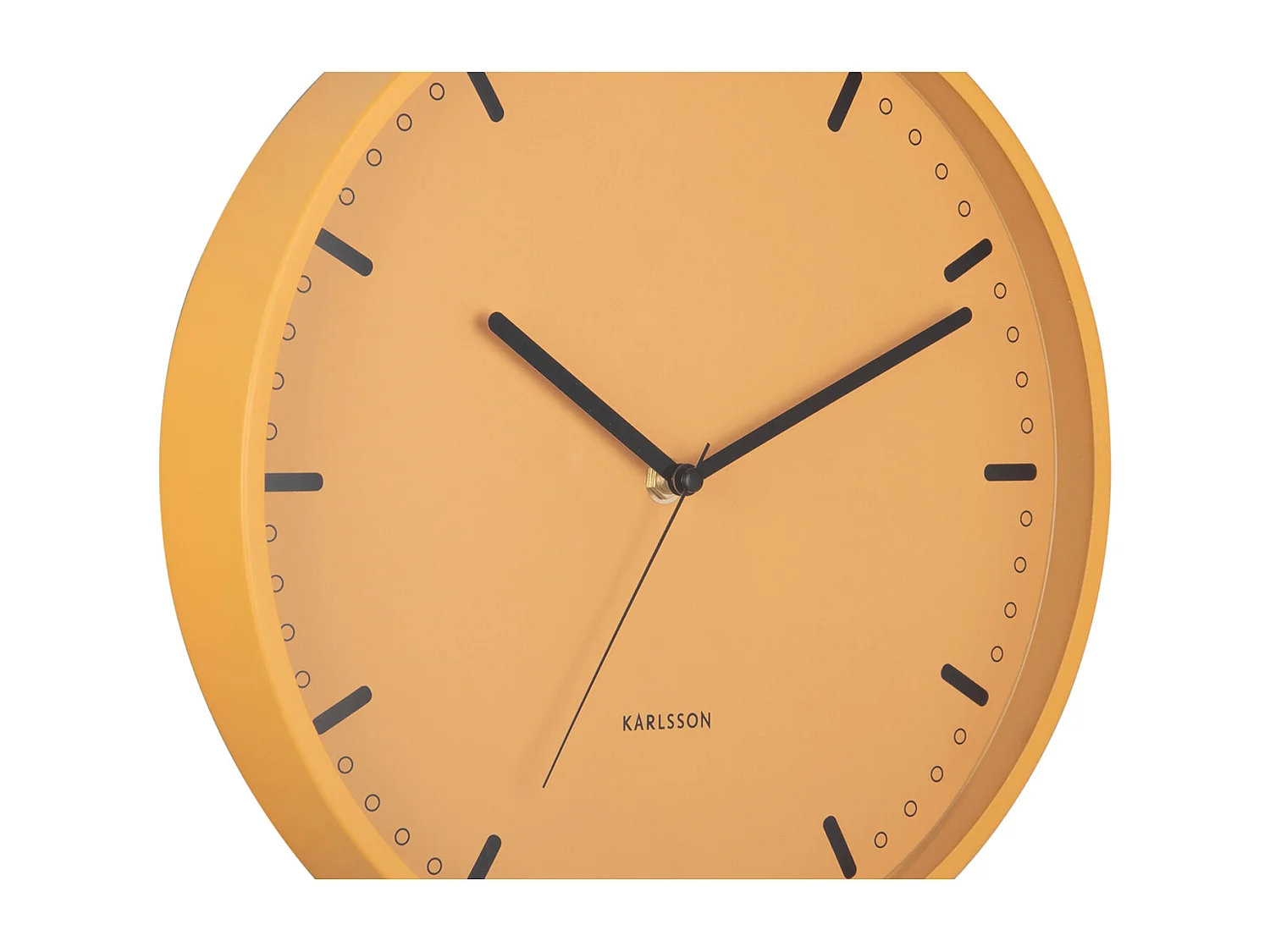 Horloge murale rétro tendance - 4 x 30 x 30 cm - Jaune