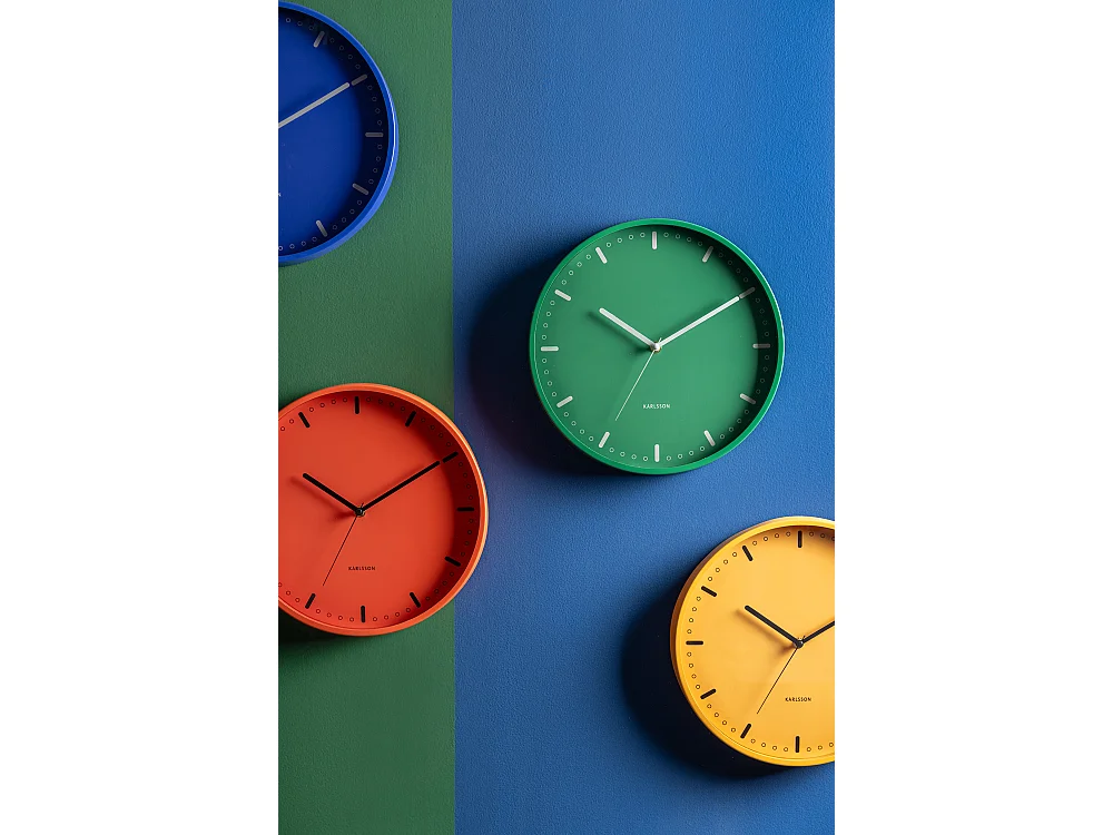Horloge murale rétro tendance - 4 x 30 x 30 cm - Jaune