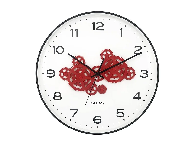 Horloge murale à engrenages ouverts - 40 x 5,66 x 40 cm - Noir