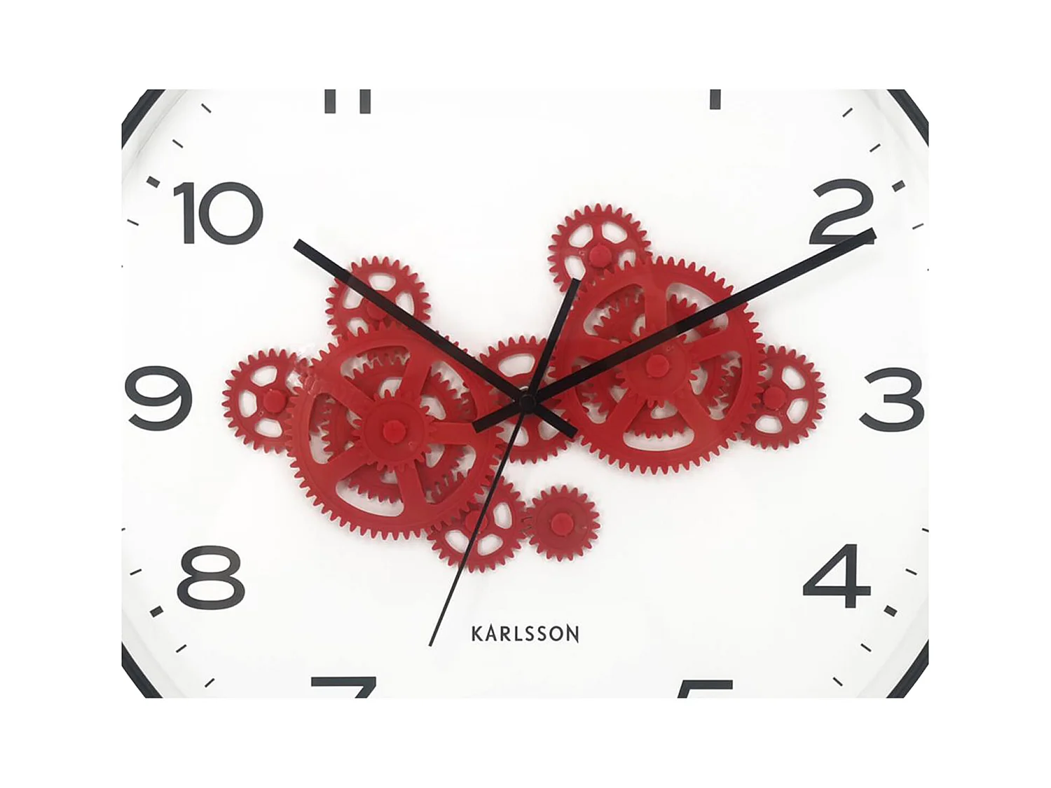 Horloge murale à engrenages ouverts - 40 x 5,66 x 40 cm - Noir