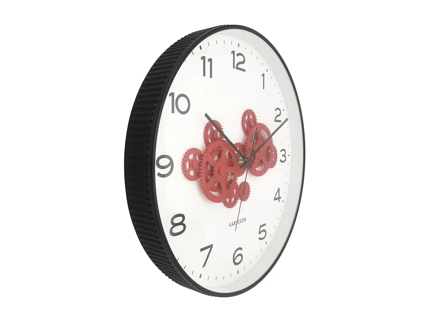 Horloge murale à engrenages ouverts - 40 x 5,66 x 40 cm - Noir