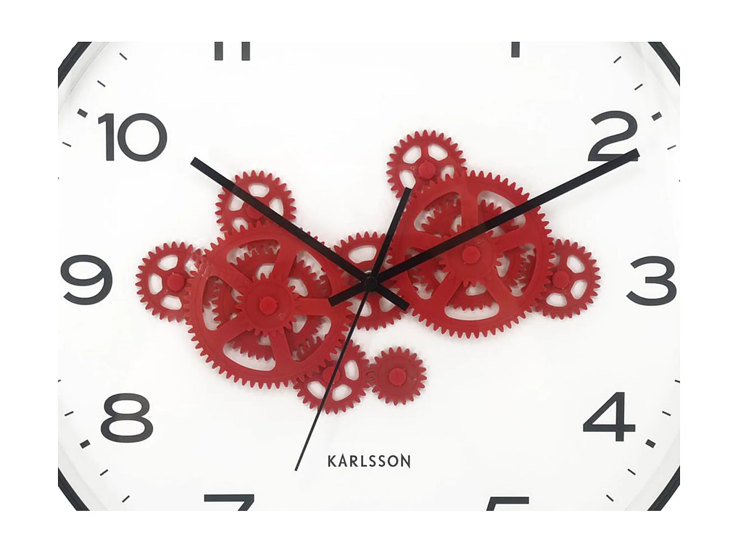 Horloge murale à engrenages ouverts - 40 x 5,66 x 40 cm - Noir