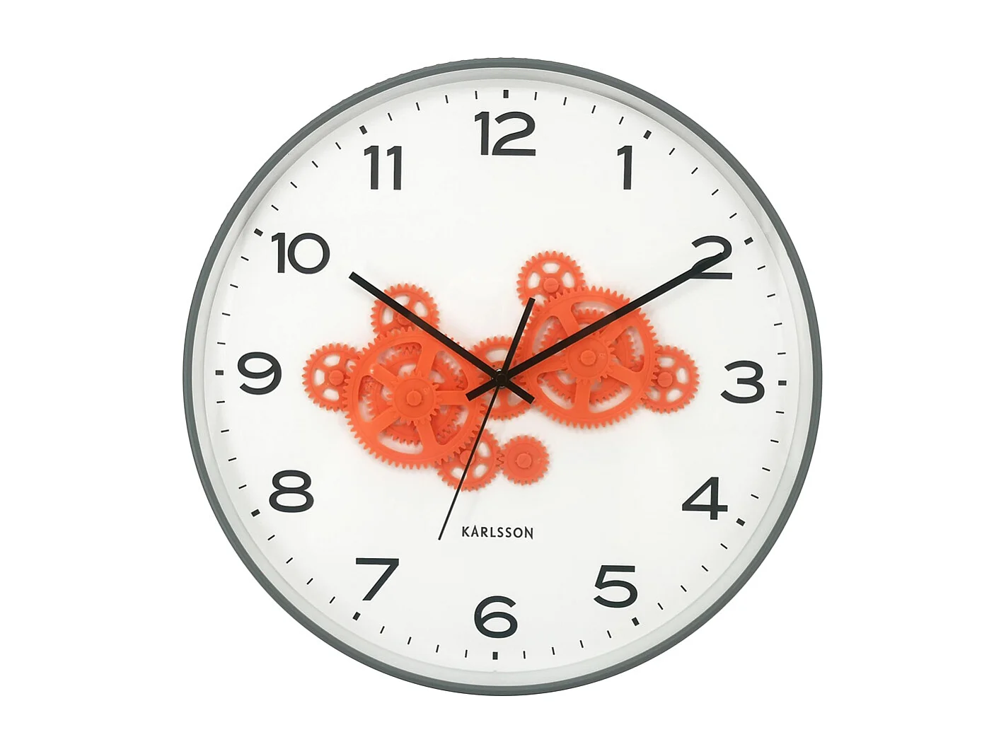 Horloge murale à engrenages ouverts - 40 x 5,66 x 40 cm - Gris