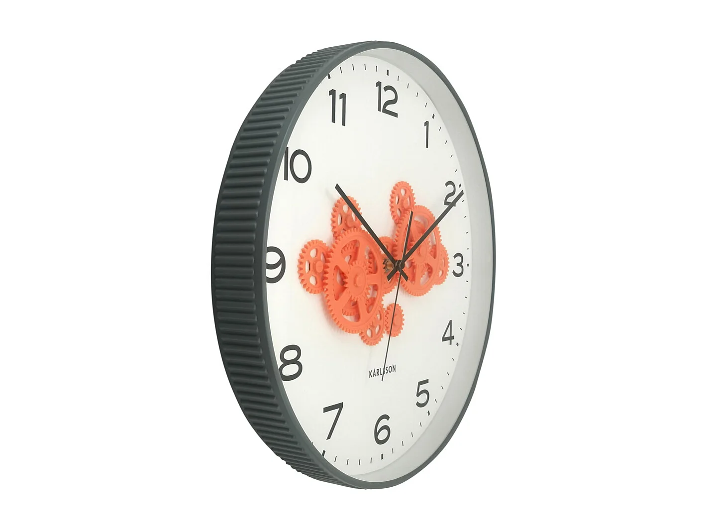 Horloge murale à engrenages ouverts - 40 x 5,66 x 40 cm - Gris