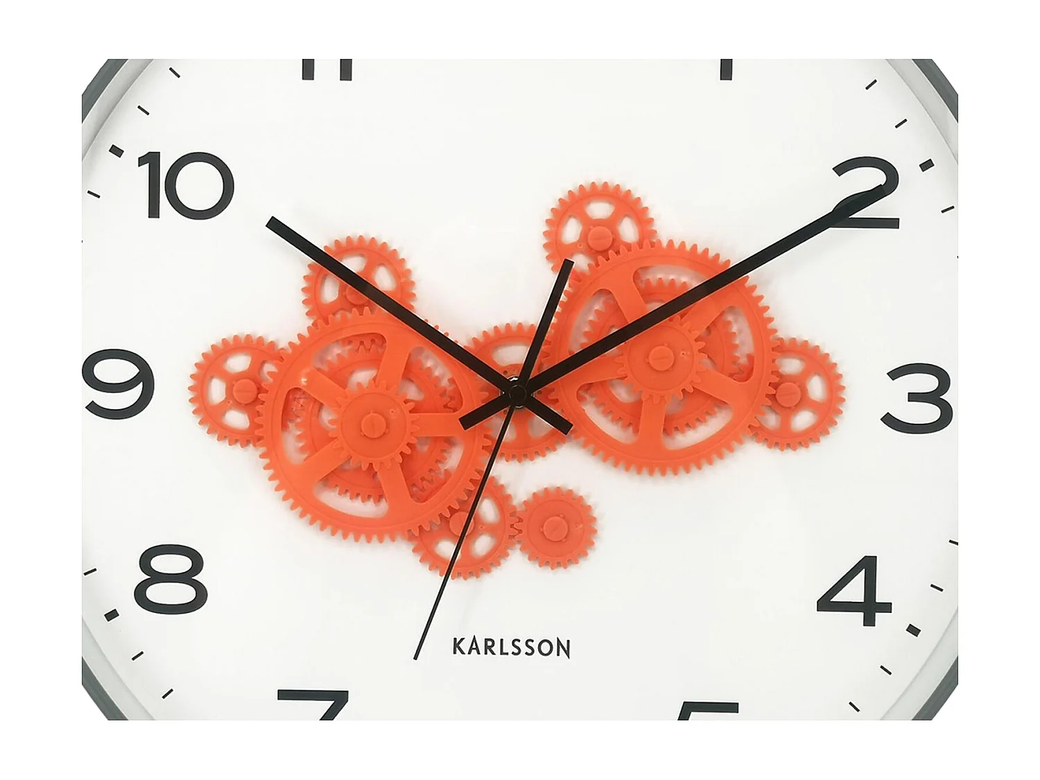 Horloge murale à engrenages ouverts - 40 x 5,66 x 40 cm - Gris