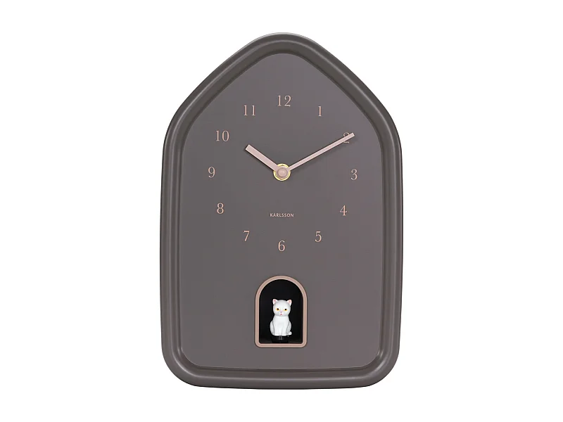 Moderne Kitty-Wanduhr - 29,1 x 29,1 x 29,1 cm - Braun