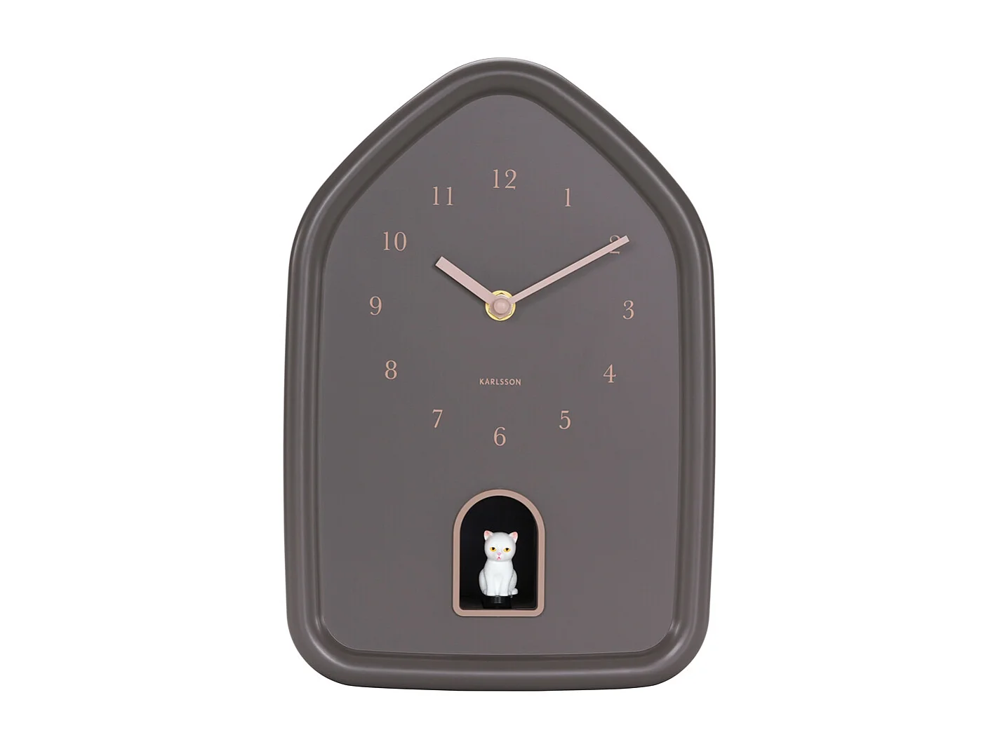 Horloge murale moderne Kitty - 29,1 x 29,1 x 29,1 cm - Marron