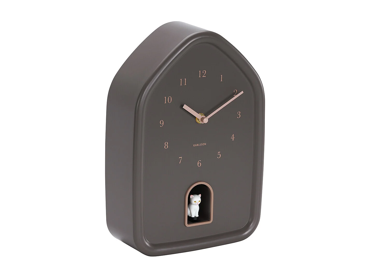 Horloge murale moderne Kitty - 29,1 x 29,1 x 29,1 cm - Marron