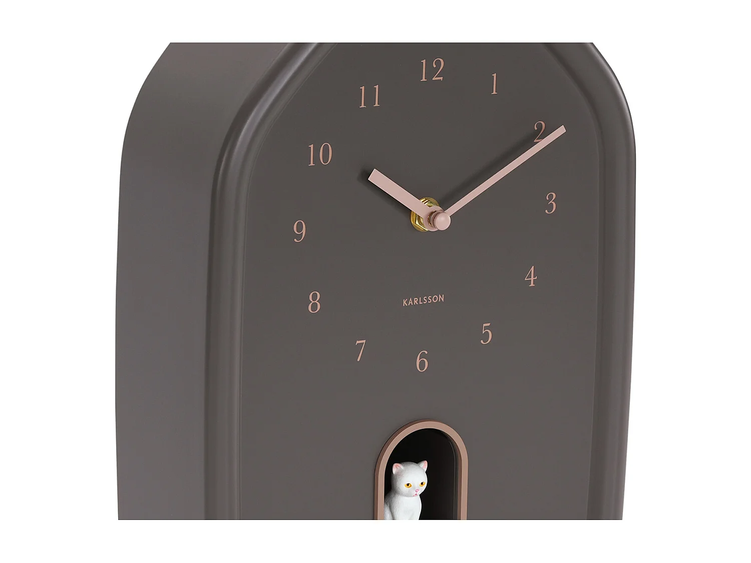 Horloge murale moderne Kitty - 29,1 x 29,1 x 29,1 cm - Marron