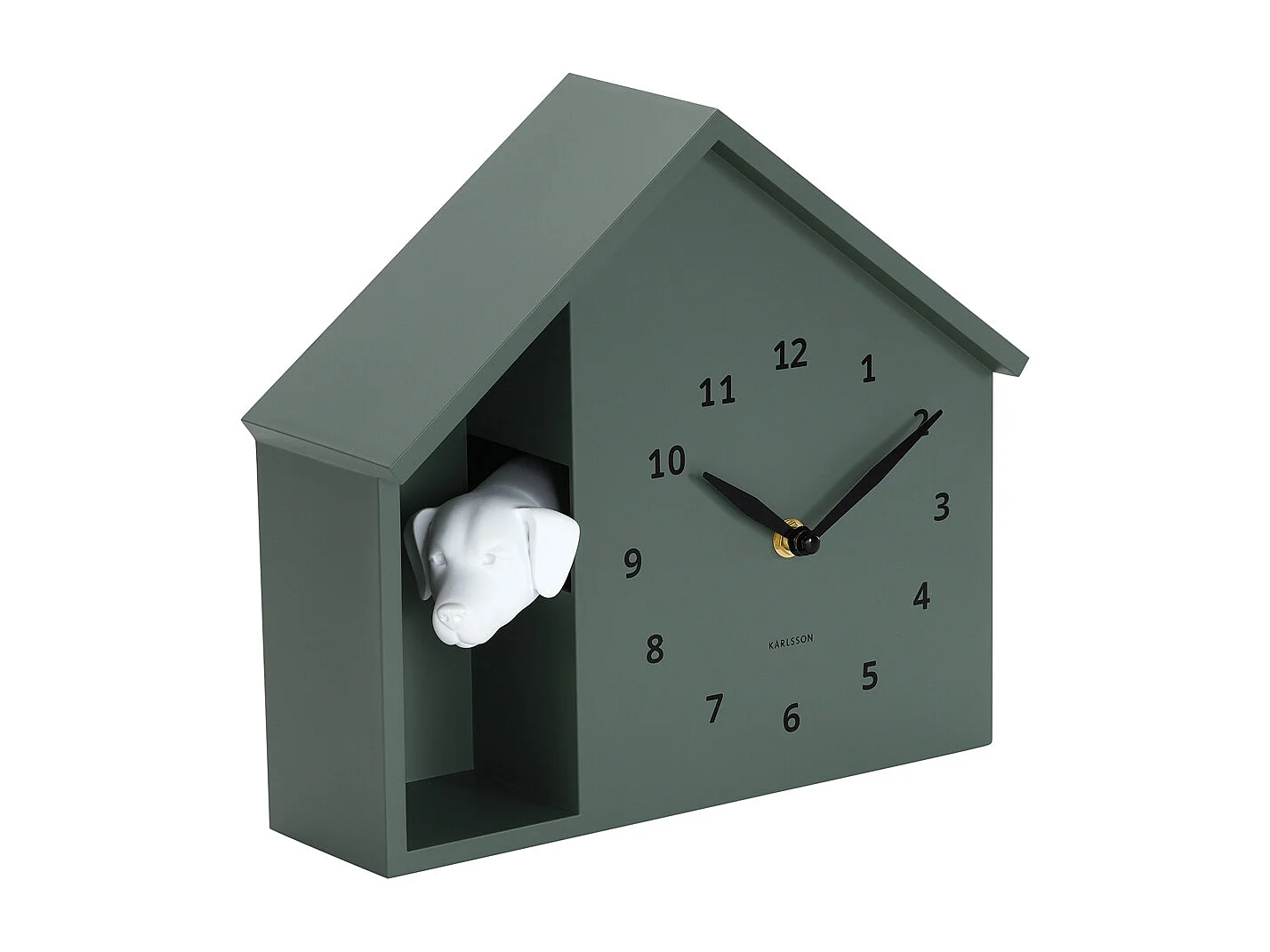 Horloge murale « Peeking Dog » - 24,9 x 24,9 x 27 cm - Vert