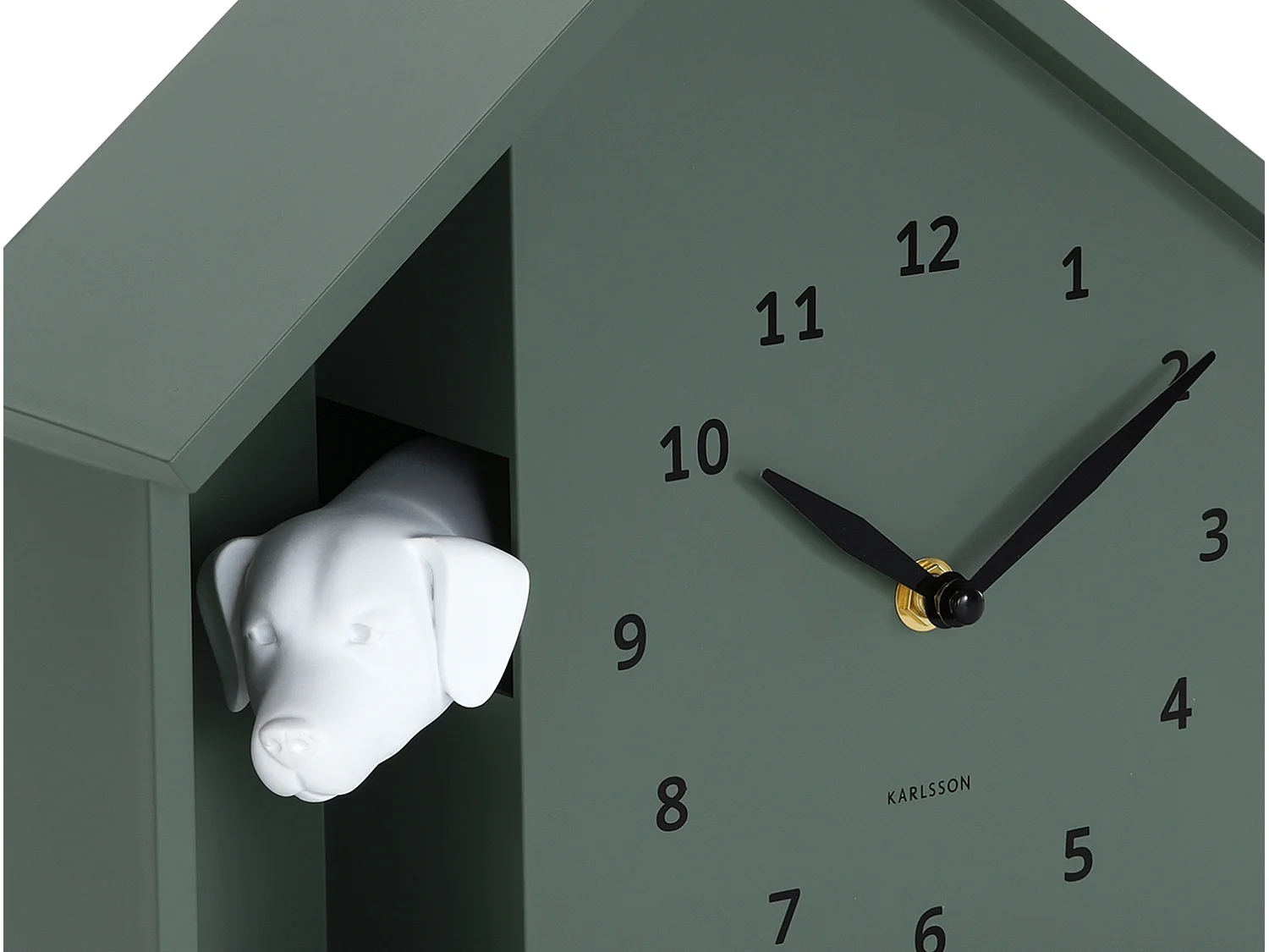 Horloge murale « Peeking Dog » - 24,9 x 24,9 x 27 cm - Vert
