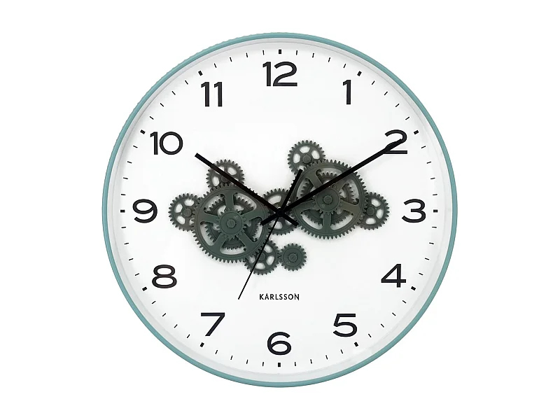 Horloge murale à engrenages ouverts - 40 x 5,66 x 40 cm - Bleu