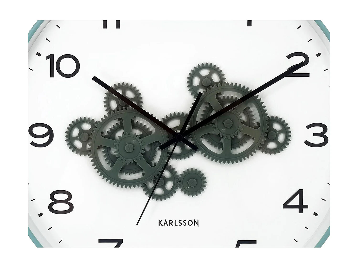 Horloge murale à engrenages ouverts - 40 x 5,66 x 40 cm - Bleu