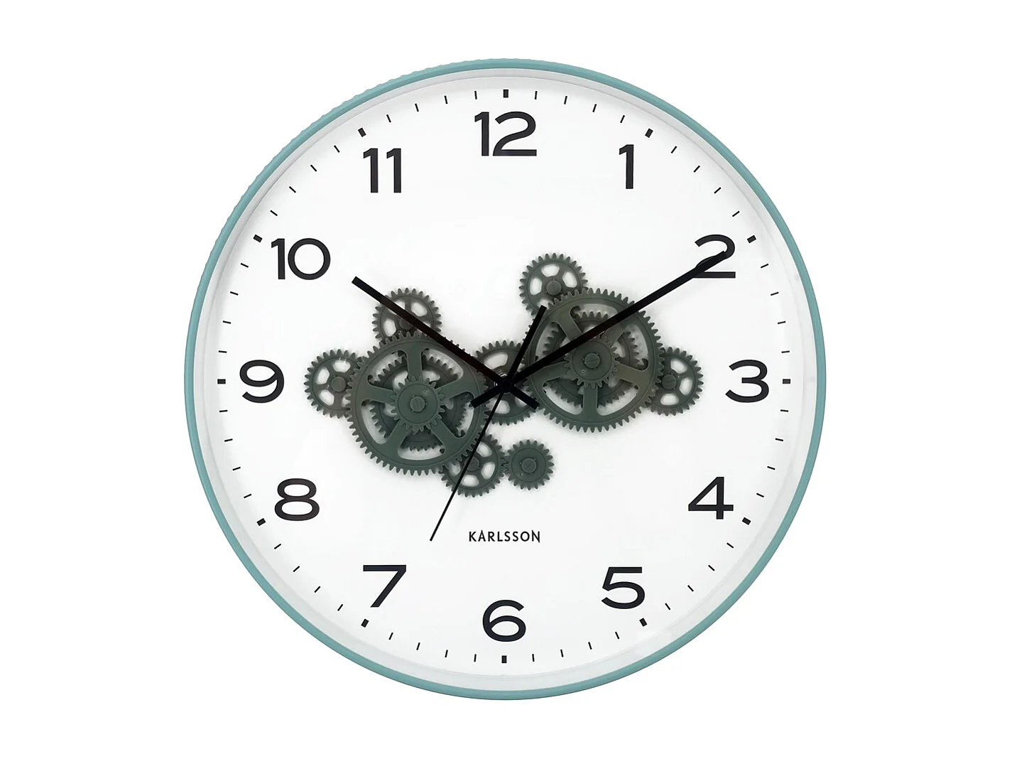 Horloge murale à engrenages ouverts - 40 x 5,66 x 40 cm - Bleu