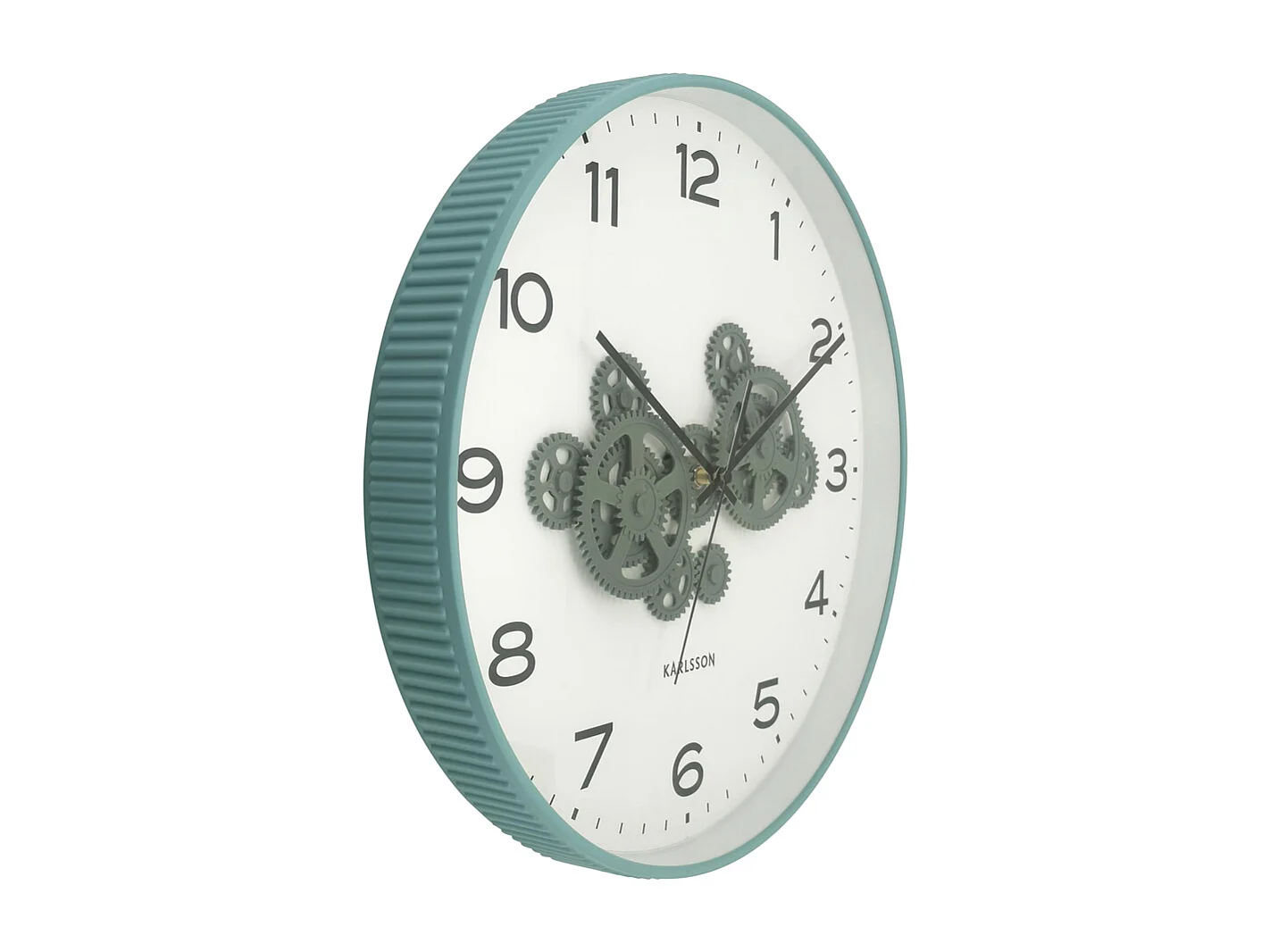 Horloge murale à engrenages ouverts - 40 x 5,66 x 40 cm - Bleu