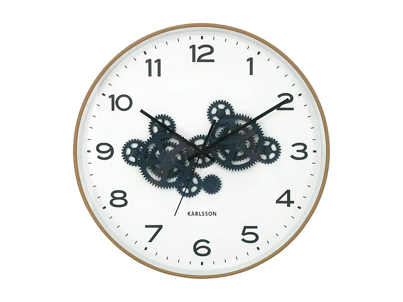 Horloge murale à engrenages ouverts - 40 x 5,66 x 40 cm - Jaune