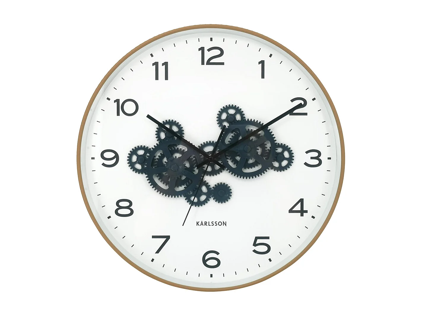 Horloge murale à engrenages ouverts - 40 x 5,66 x 40 cm - Jaune