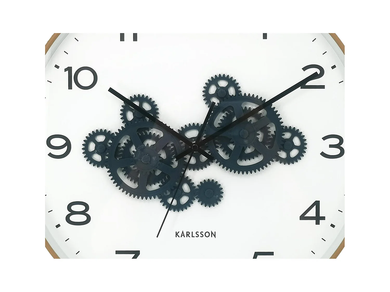 Horloge murale à engrenages ouverts - 40 x 5,66 x 40 cm - Jaune