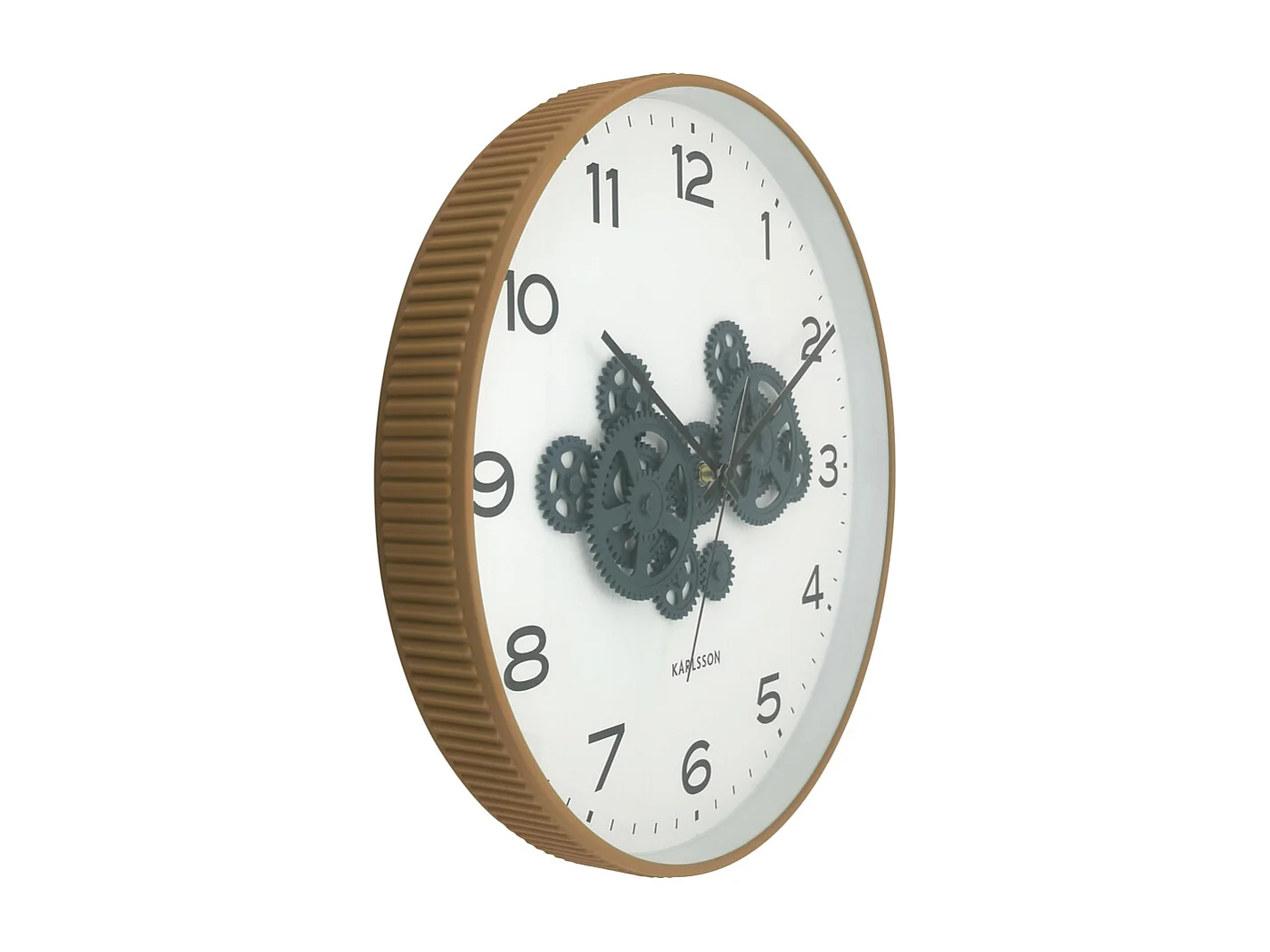 Horloge murale à engrenages ouverts - 40 x 5,66 x 40 cm - Jaune