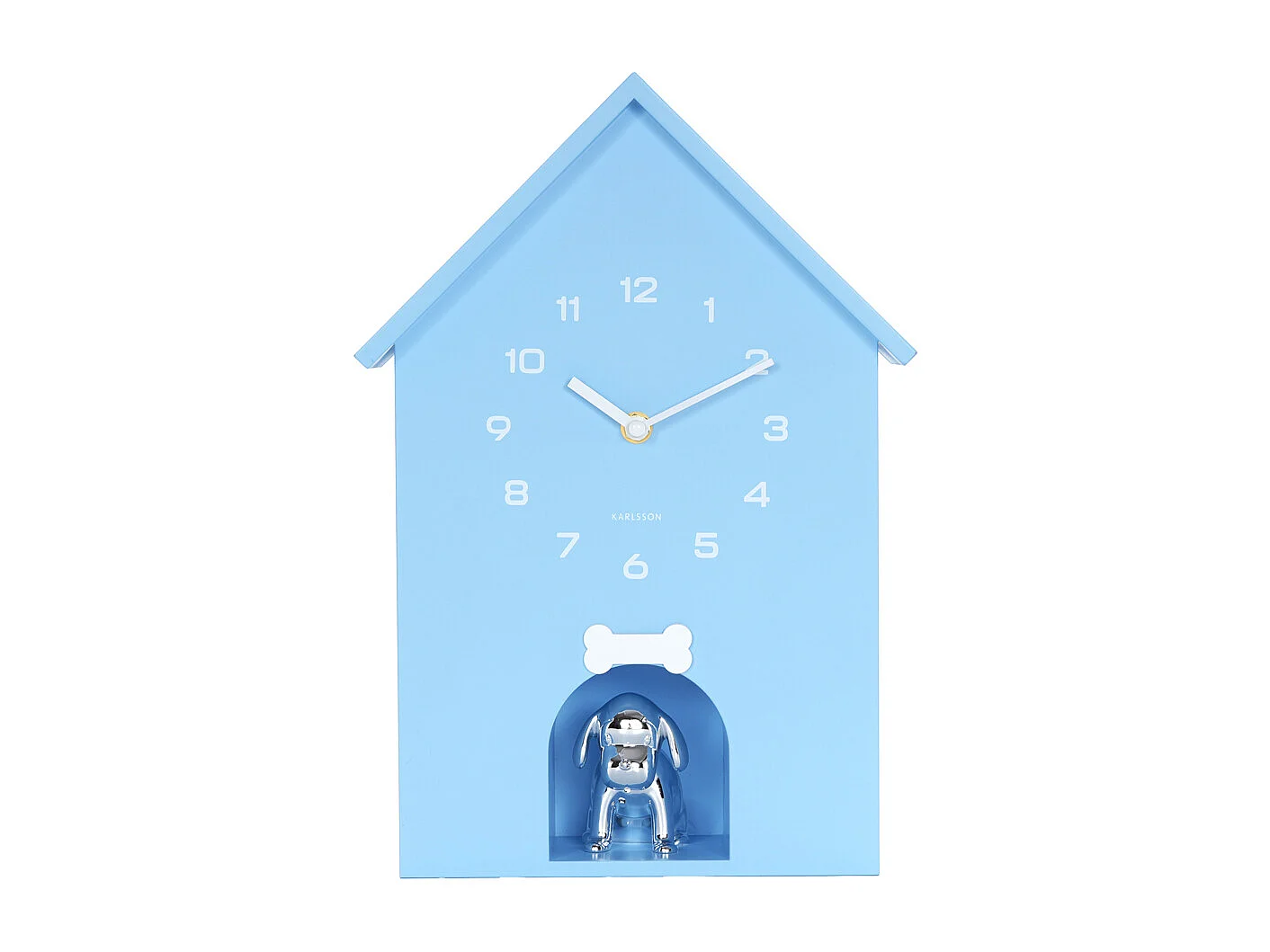 Horloge murale Niche pour chien - 9 x 24,9 x 27 cm - Bleu