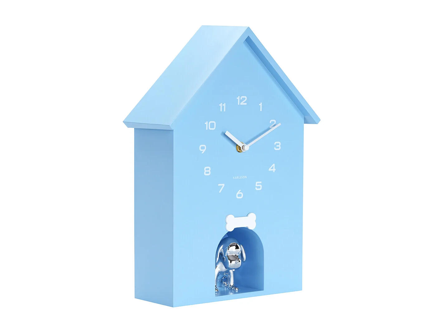 Horloge murale Niche pour chien - 9 x 24,9 x 27 cm - Bleu