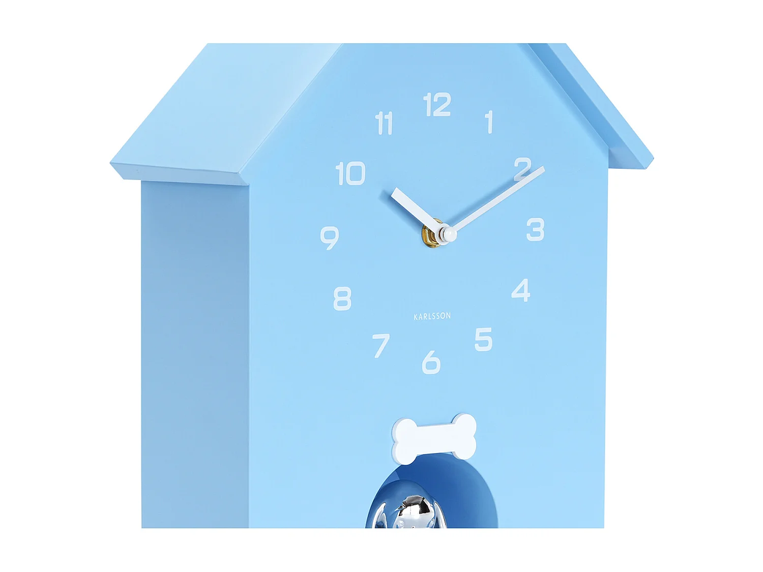 Horloge murale Niche pour chien - 9 x 24,9 x 27 cm - Bleu