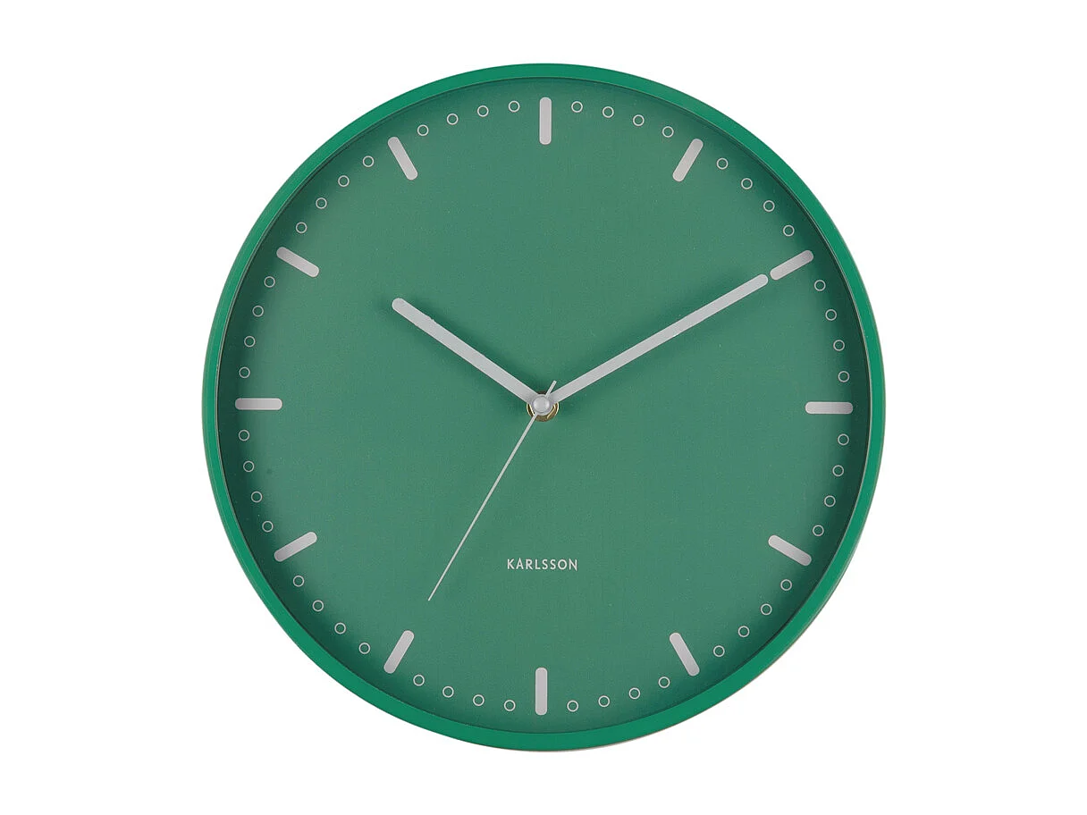 Horloge murale rétro tendance - 4 x 30 x 30 cm - Vert