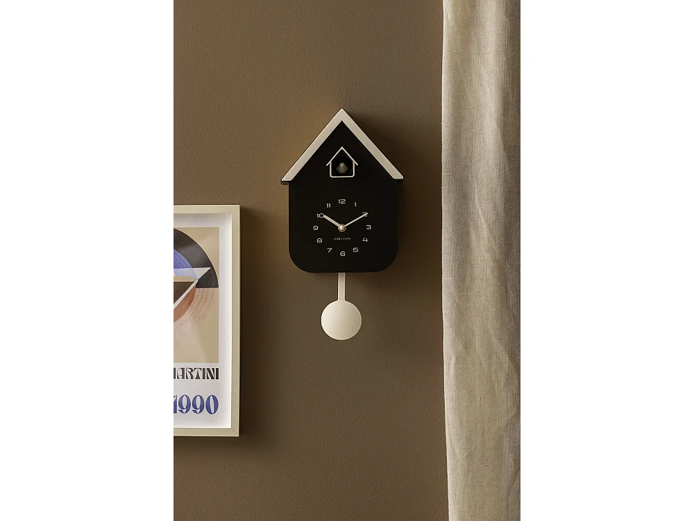 Horloge murale coucou Dupla Color - 21,5 x 21,5 x 41,5 cm - Noir