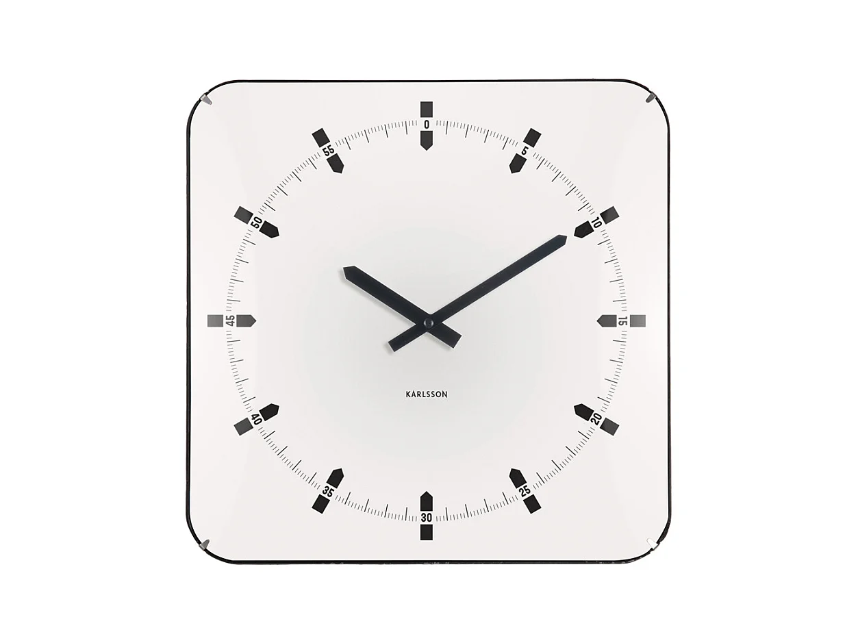 Horloge murale dôme Sucinto - 4,5 x 35 x 35 cm - Blanc