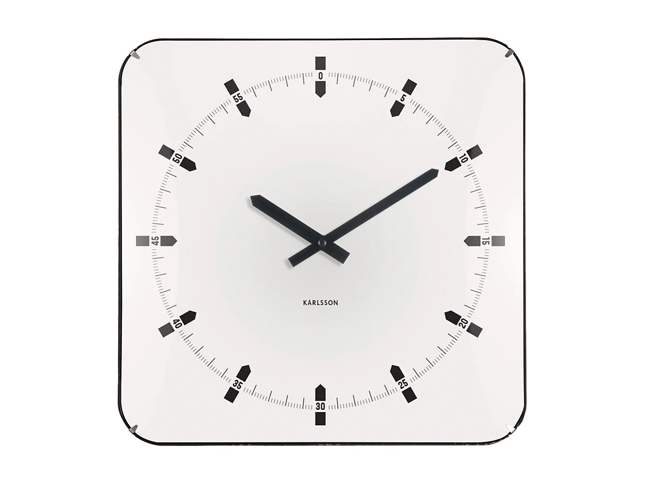 Horloge murale dôme Sucinto - 4,5 x 35 x 35 cm - Blanc