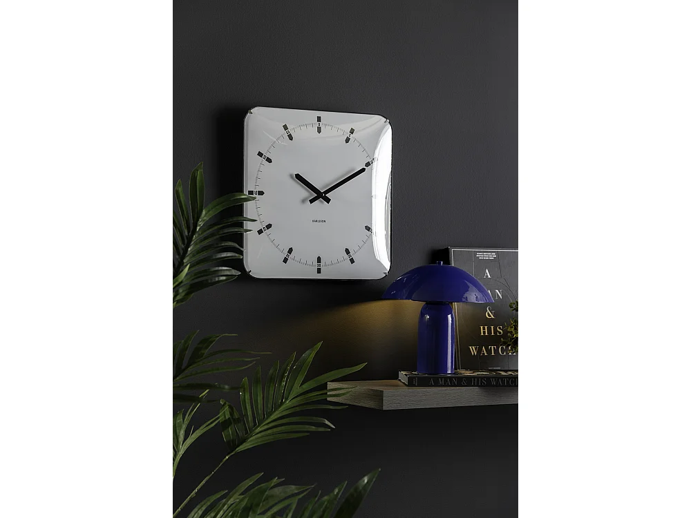 Horloge murale dôme Sucinto - 4,5 x 35 x 35 cm - Blanc