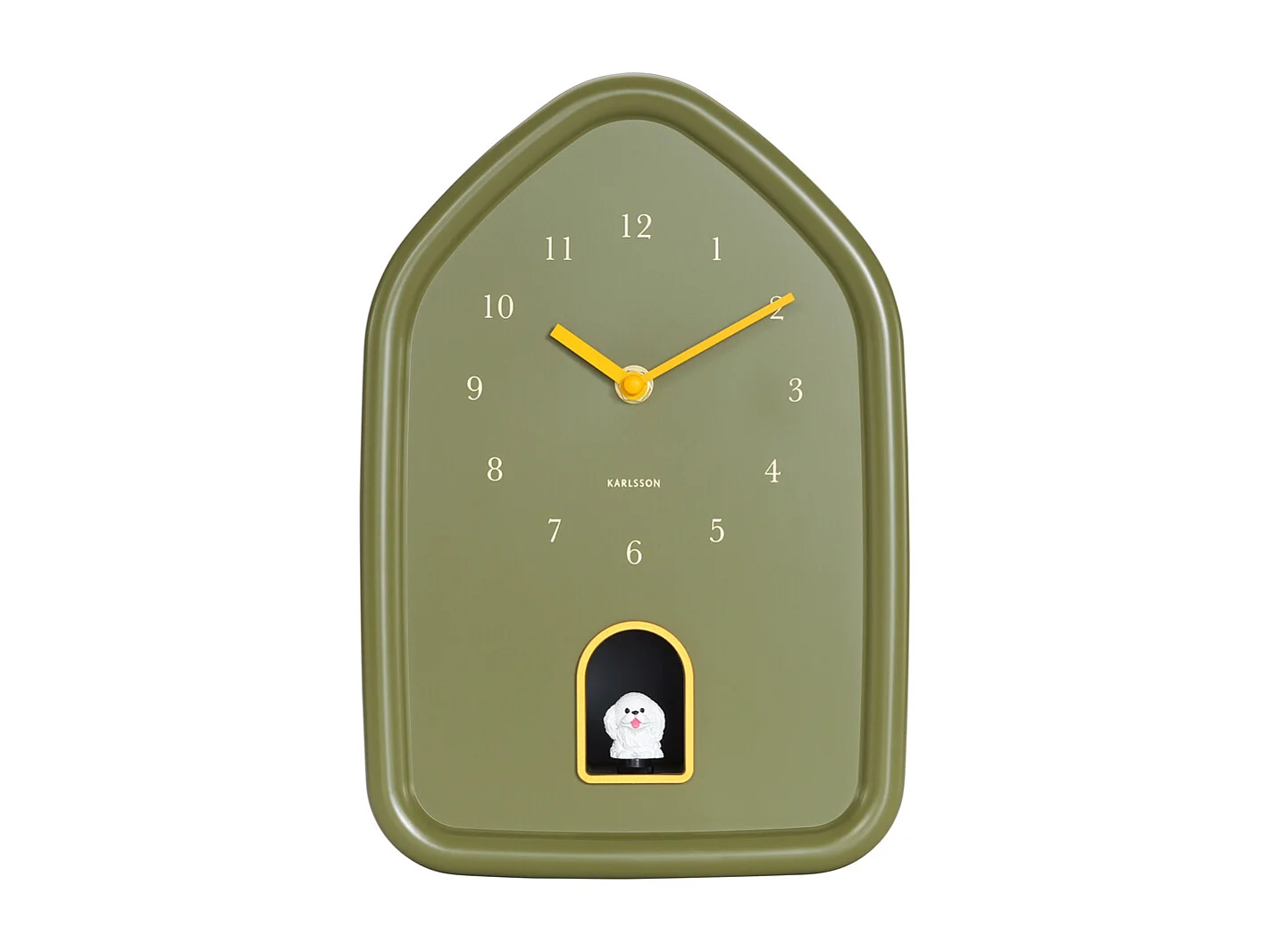 Horloge murale moderne pour chien - 29,1 x 29,1 x 29,1 cm - Vert