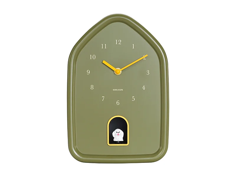 Horloge murale moderne pour chien - 29,1 x 29,1 x 29,1 cm - Vert