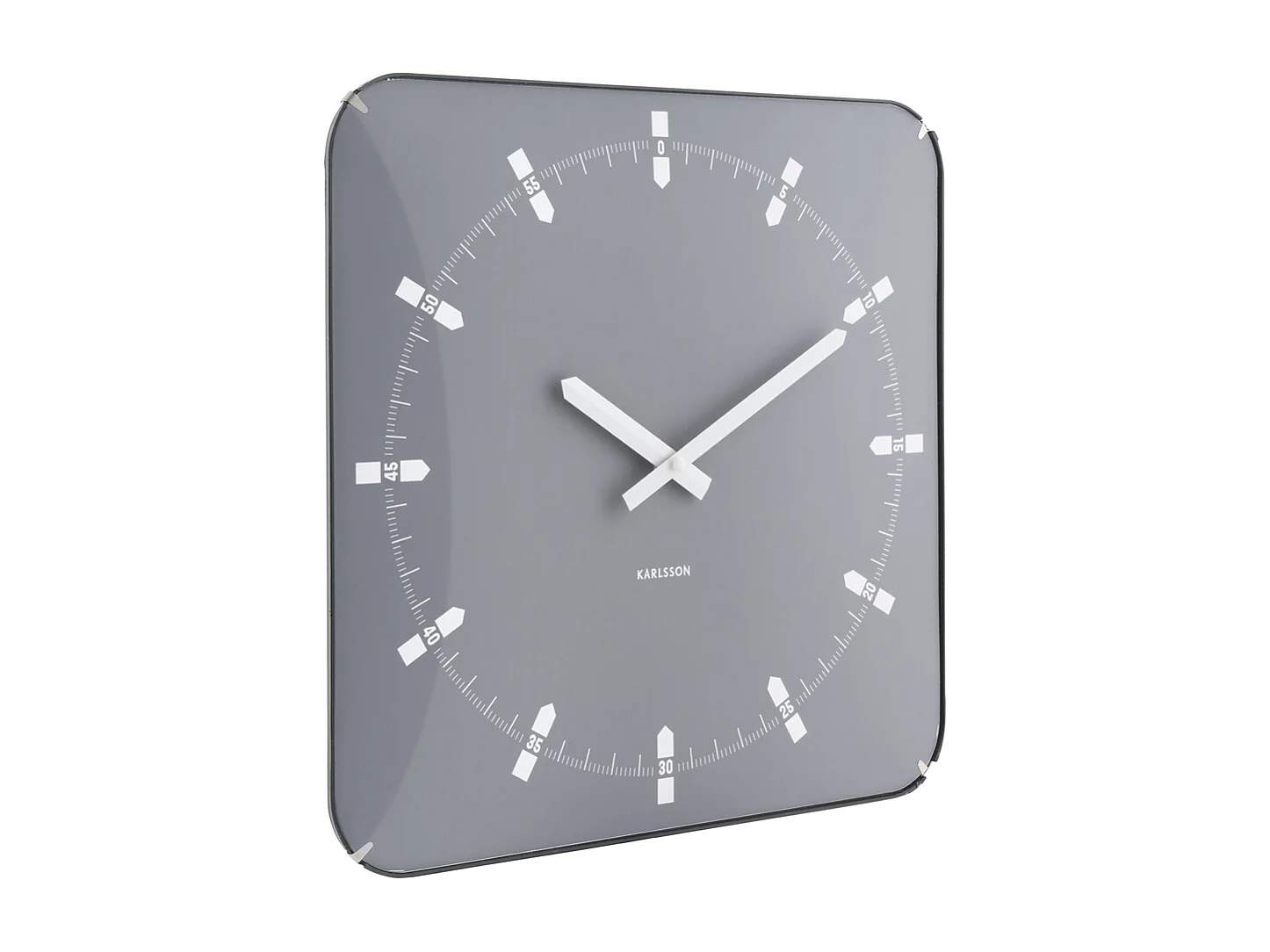 Horloge murale dôme Sucinto - 4,5 x 35 x 35 cm - Gris