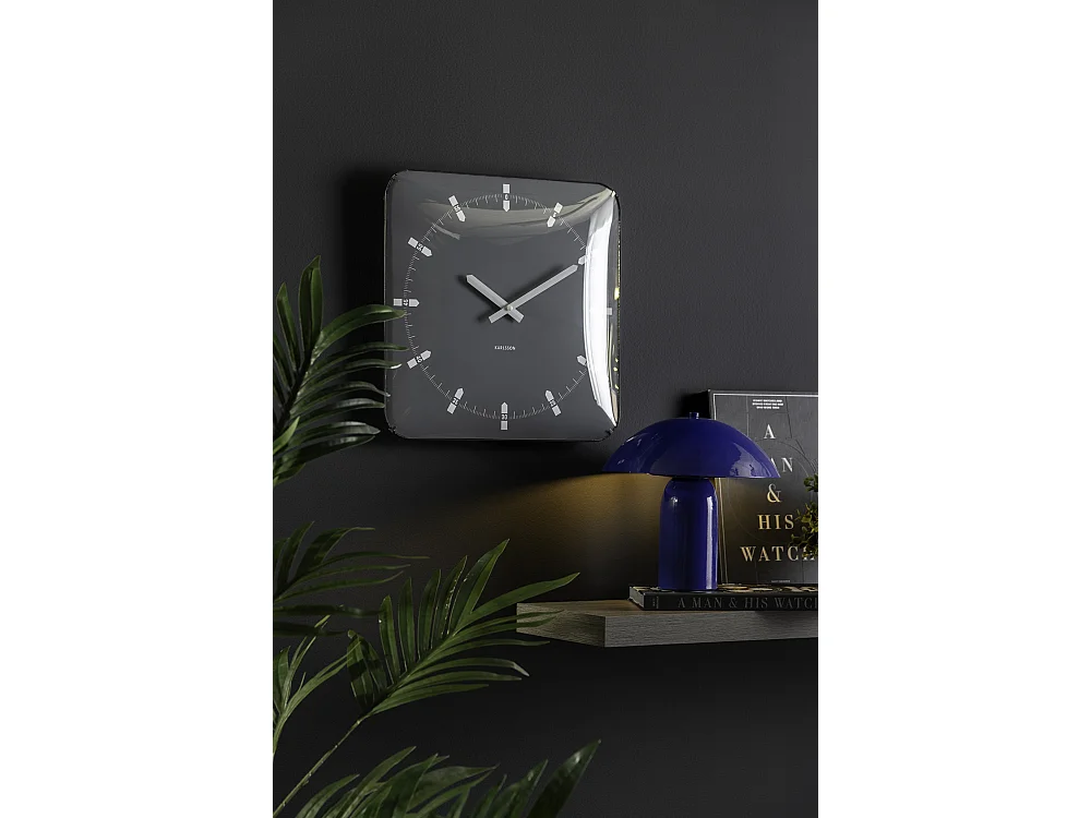 Horloge murale dôme Sucinto - 4,5 x 35 x 35 cm - Gris