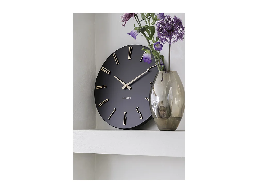 Horloge murale Esmerado - 2,1x40x40 cm - Noir