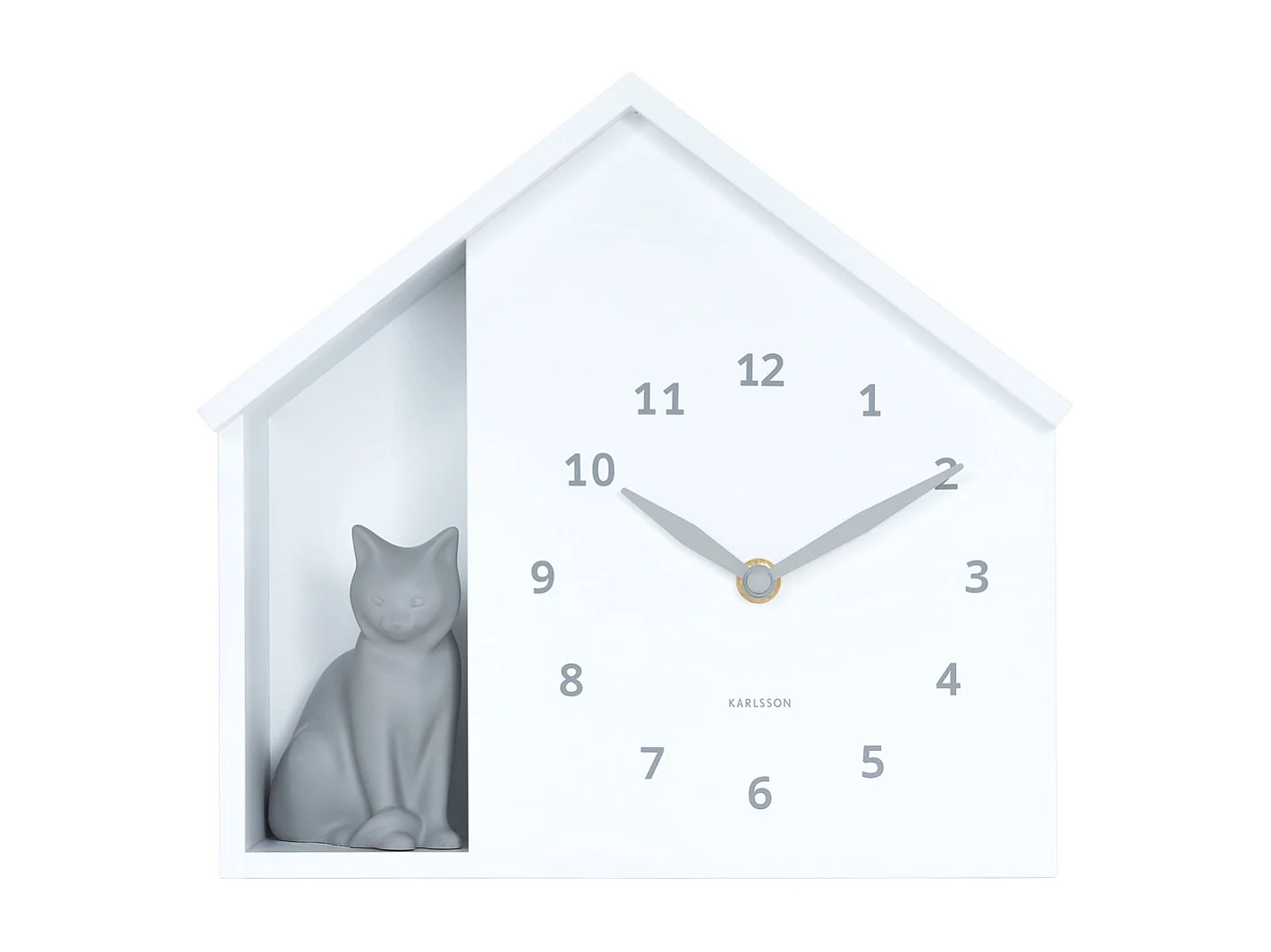 Reloj de pared Gato Sentado - Blanco - Ø24,9cm