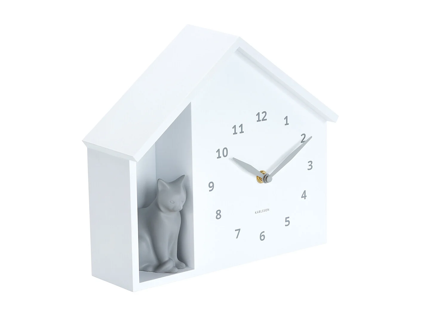 Reloj de pared Gato Sentado - Blanco - Ø24,9cm