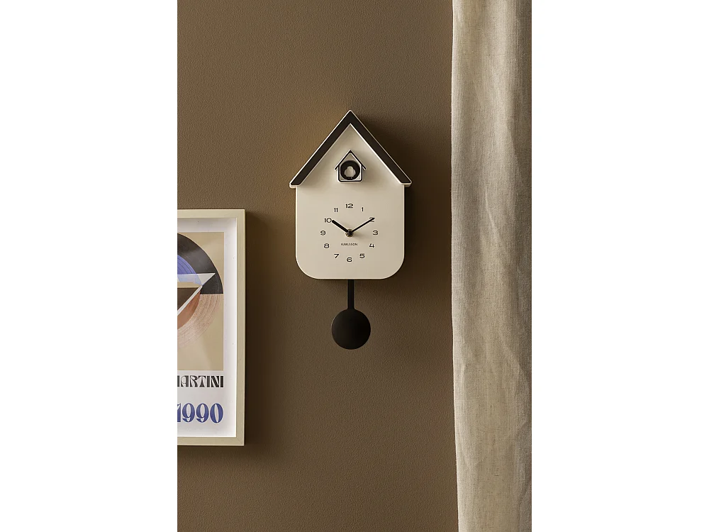 Horloge murale coucou Dupla Color - 21,5 x 21,5 x 41,5 cm - Blanc